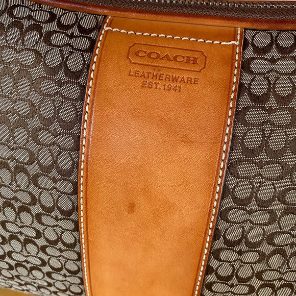 Authentic COACH Signature Canvas/Leather Beige/Brown Large Pouch/Clutch - Picture 3 of 6